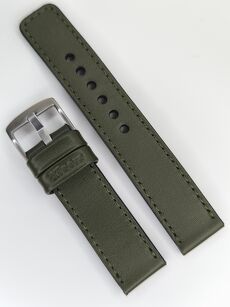 Pasek zielony skórzany gładki 22 mm