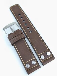 Pasek brązowy skórzany Spark 22 mm