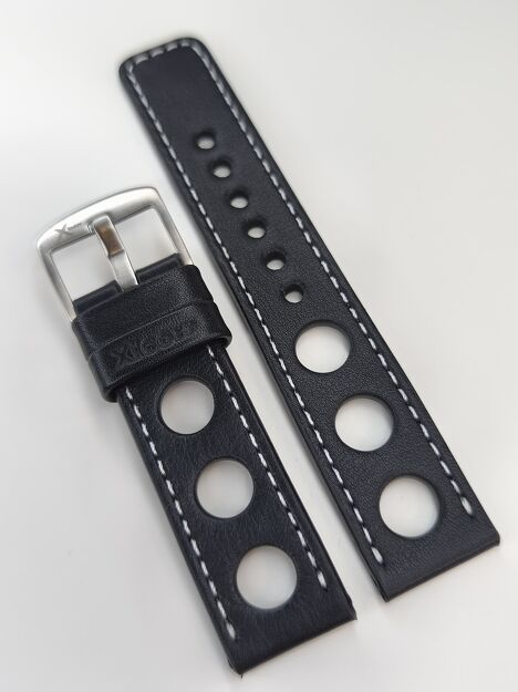 Black leather Rally 22 mm